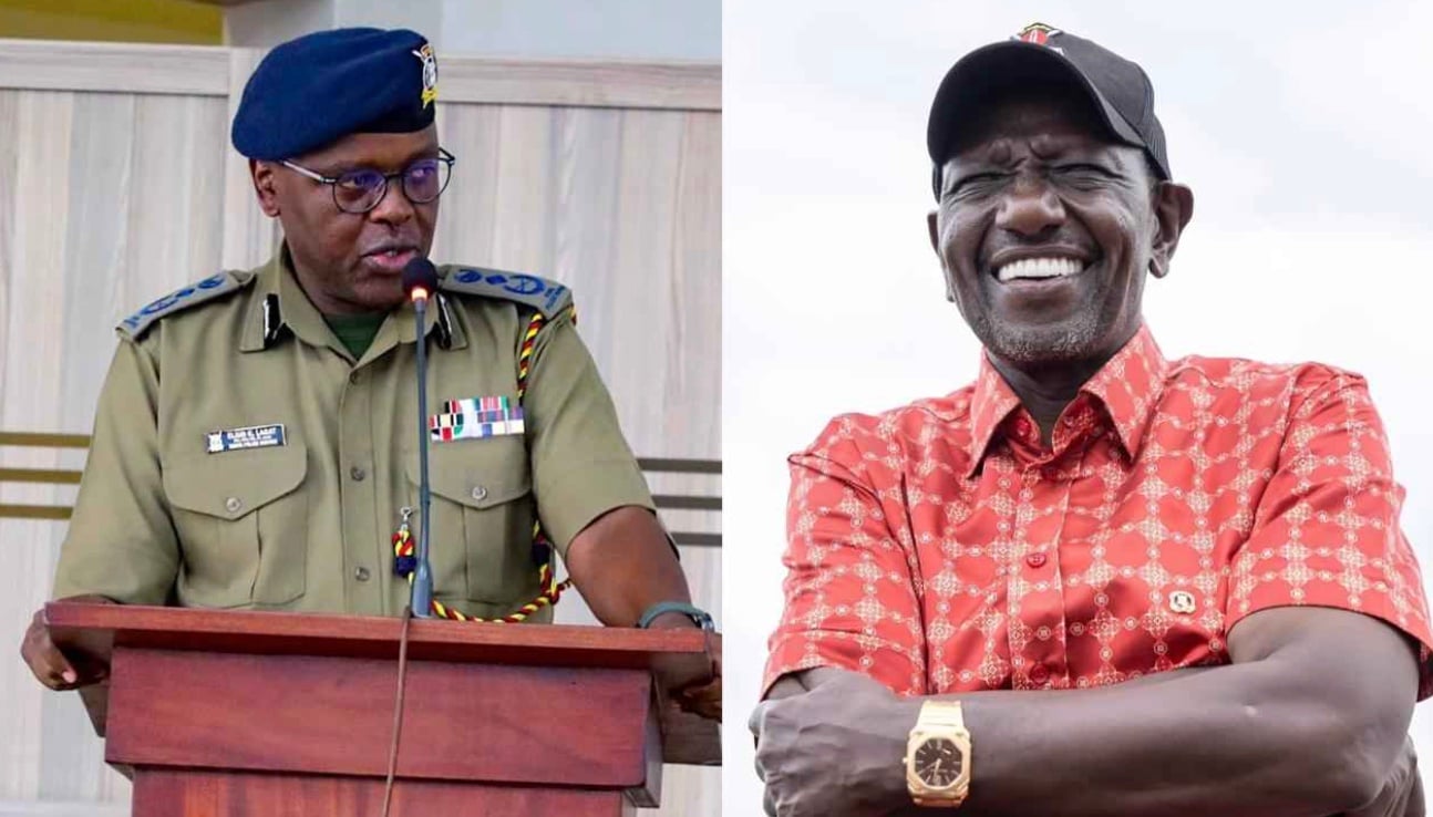 File image of Deputy Inspector General Eliud Lagat and President William Ruto